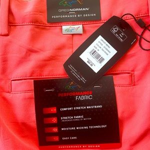 Greg Norman size 36 salmon golf shorts NWT